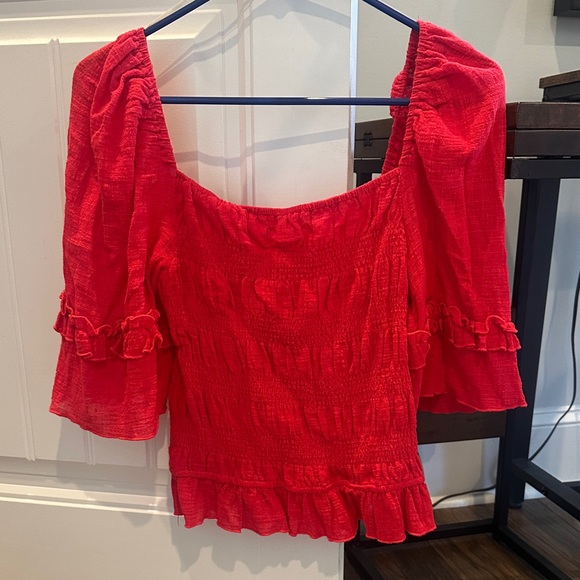 Umgee Red Ruffle Blouse - Picture 2 of 5